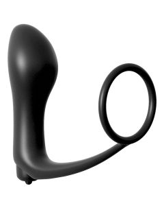 Ass-Gasm Cockring met Vibrerende Buttplug