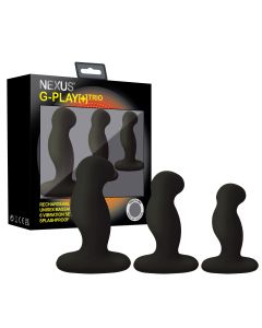 Nexus - G-Play Trio Plus Unisex Vibrator Pack - S/M/L - Zwart