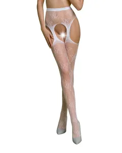 Passion ECO - Open Kruis Jarretel Panty - Wit