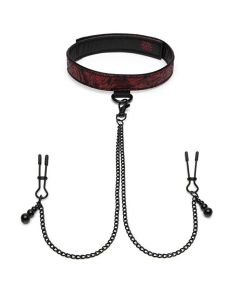 Fifty Shades of Grey – Sweet Anticipation Halsband met Tepelklemmen – Rood