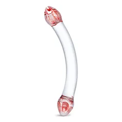 Glas - Red Head Double Glazen Dildo