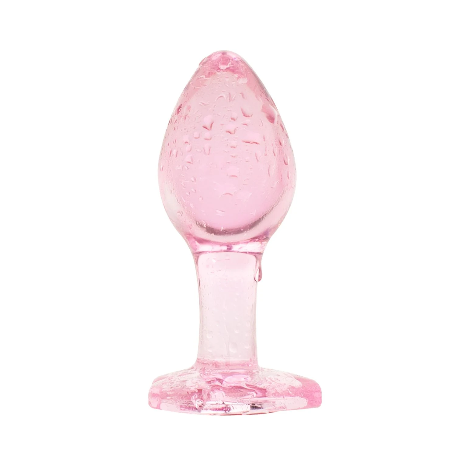 Glazen buttplug roze voor beginners met taps toelopend design