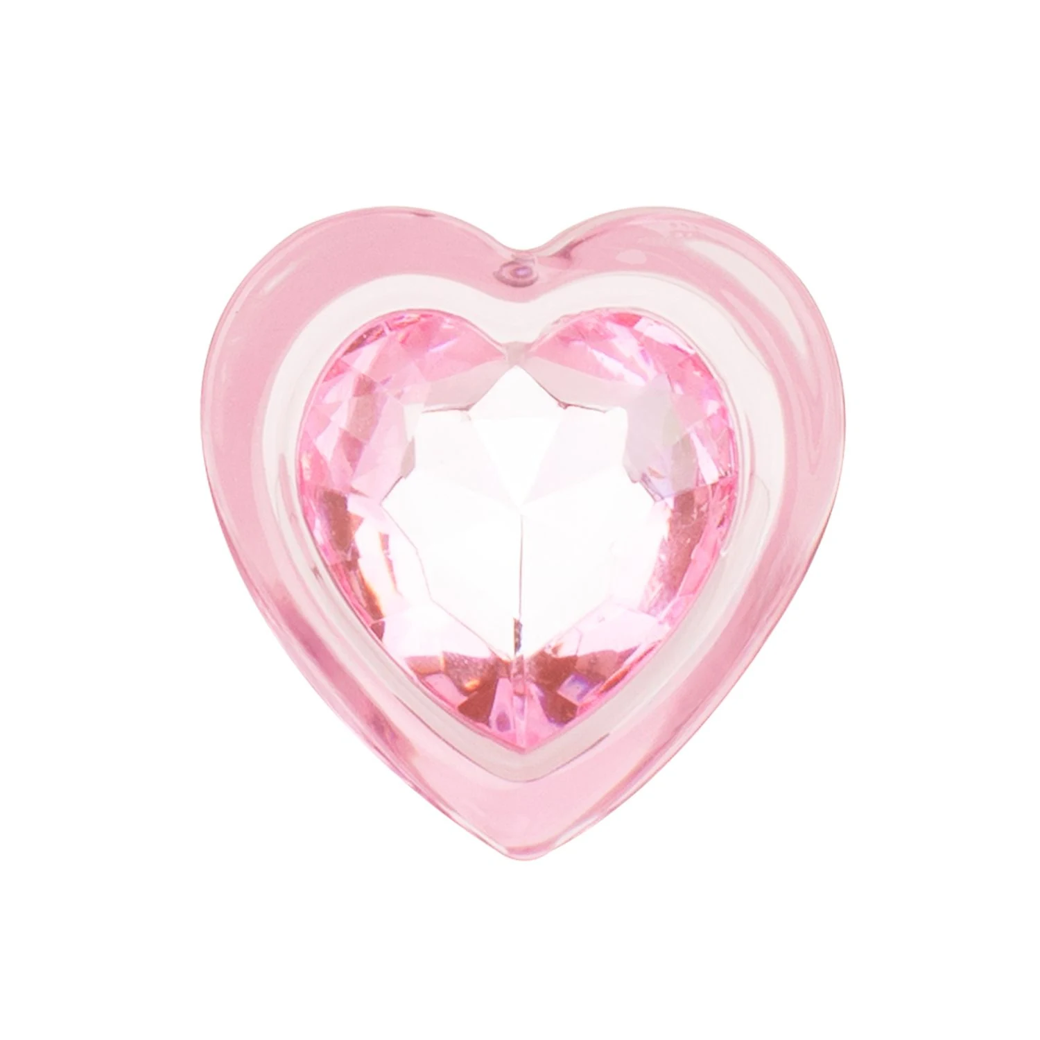 Roze buttplug van glas met maximale diameter 38 mm