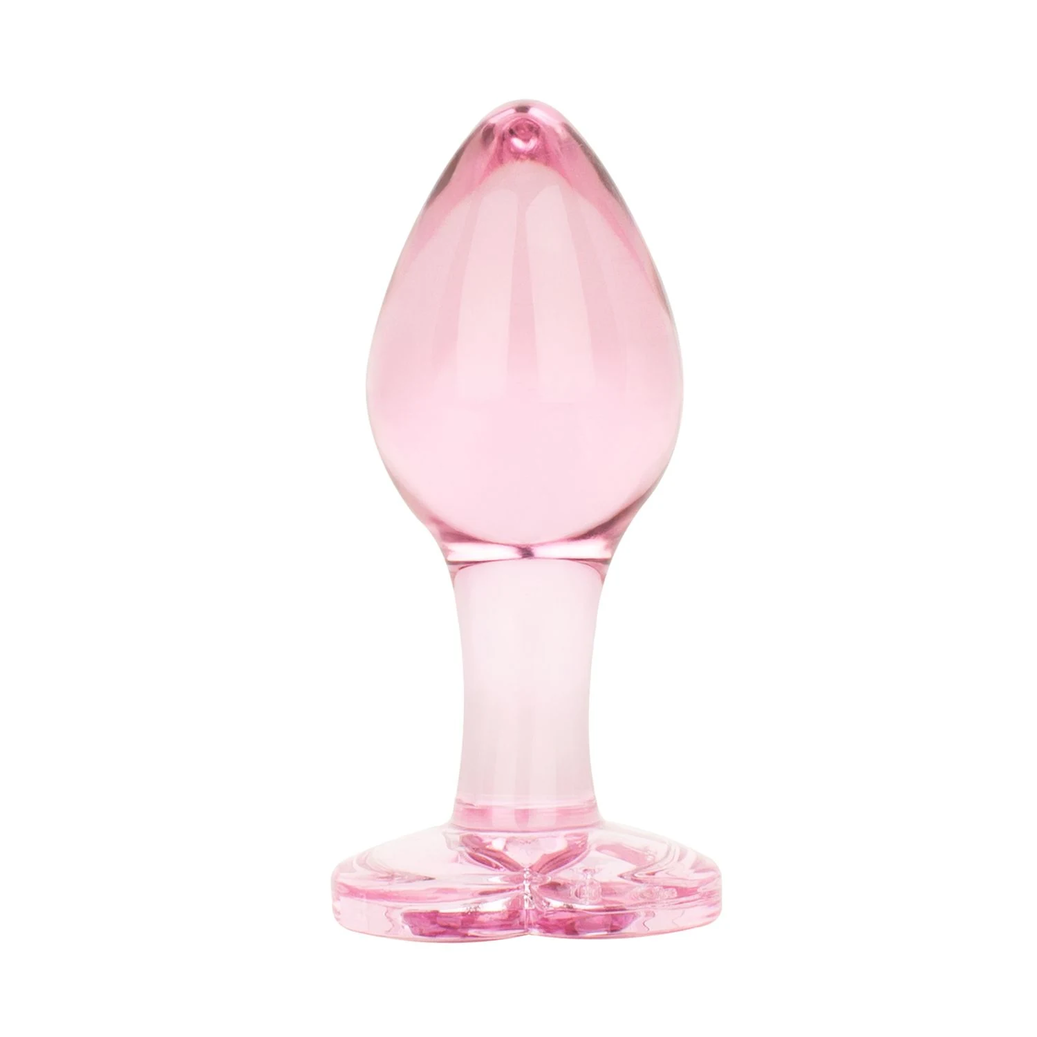 Unisex glazen buttplug roze voor anale stimulatie