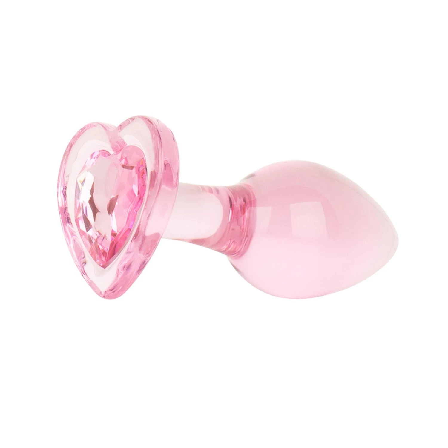 Roze glazen buttplug geschikt voor alle glijmiddelen