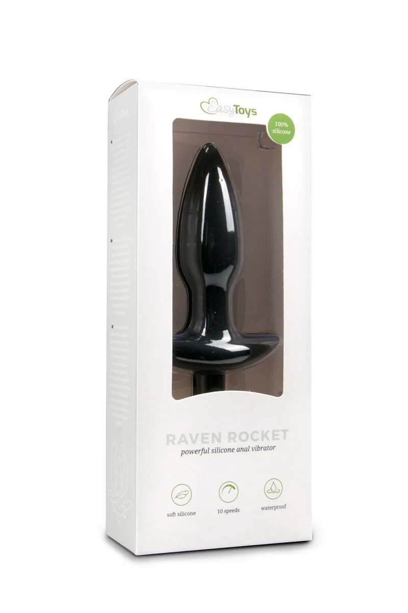 Anal Collection vibrerende zwarte buttplug met bullet vibrator en 10 vibratiestanden