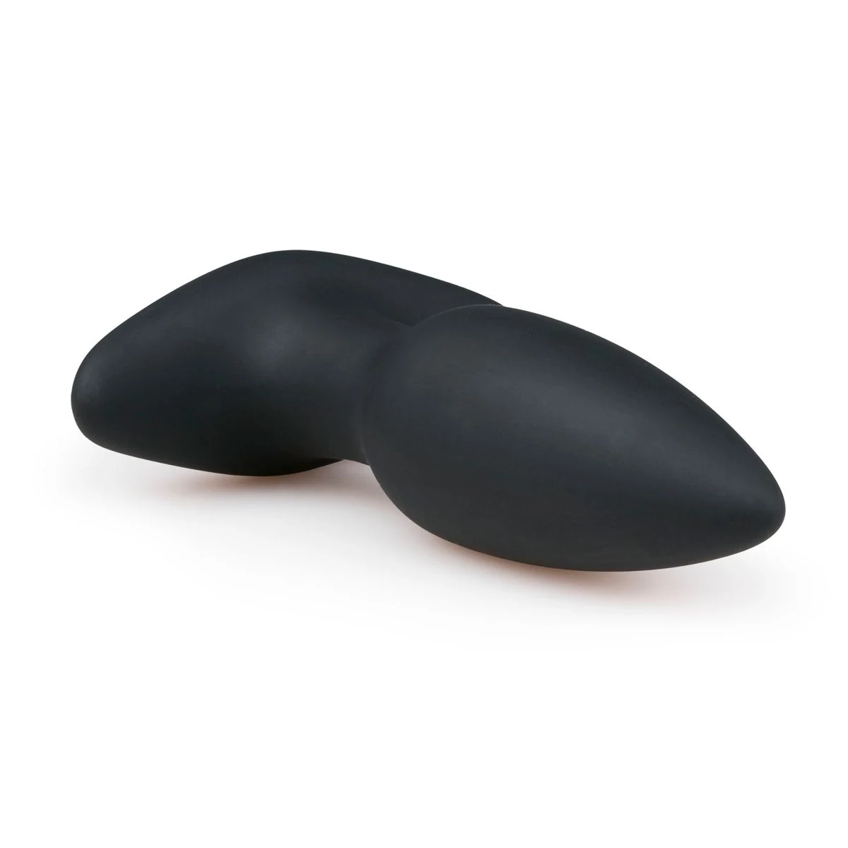 Zwarte siliconen buttplug van 145 mm met variabele vibratiestanden