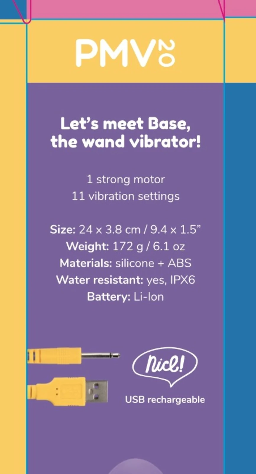 Base Wand Vibrator PMV20-4 met variërende trillingen