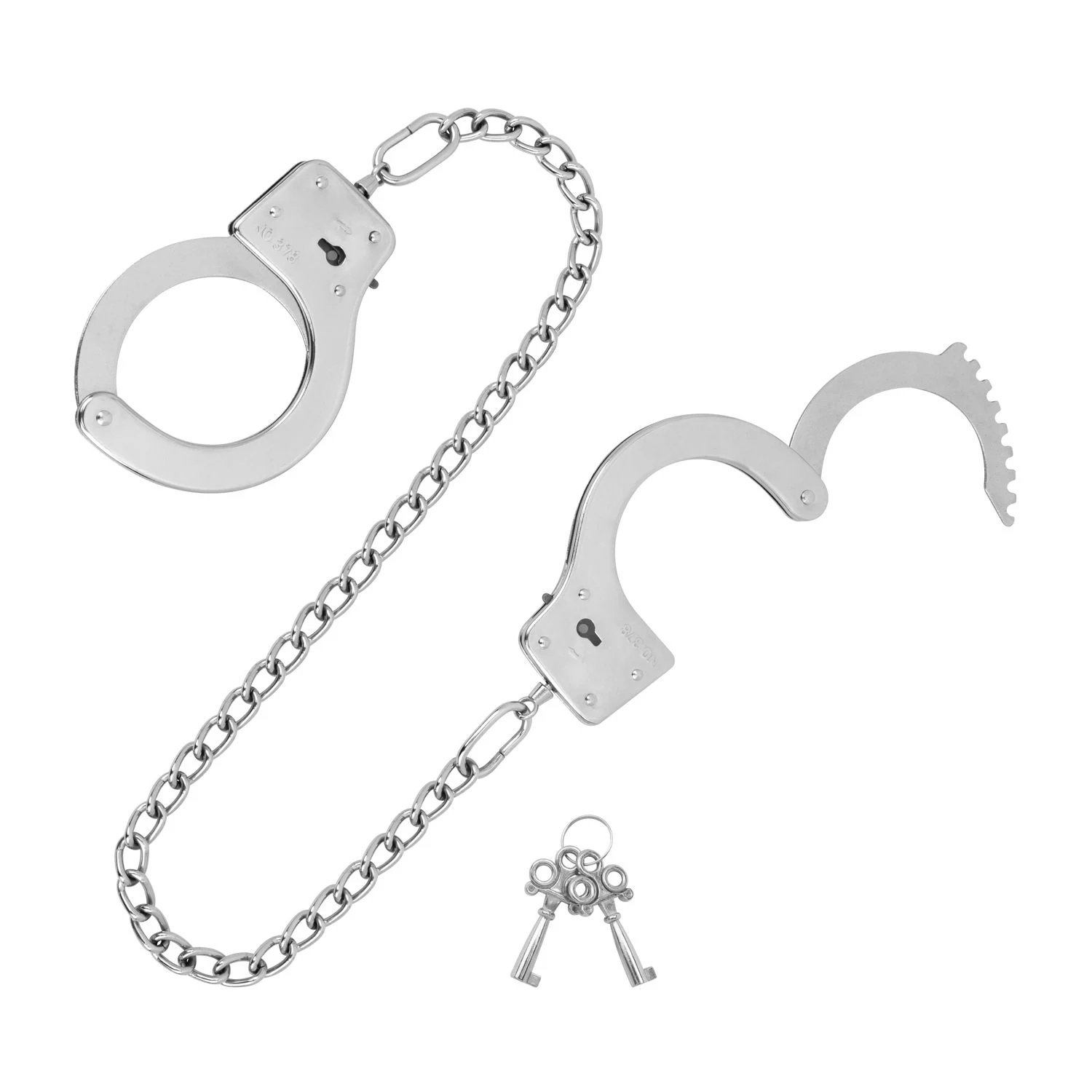 Metalen handboeien zilver met breedte 75 mm en hoogte 8 mm