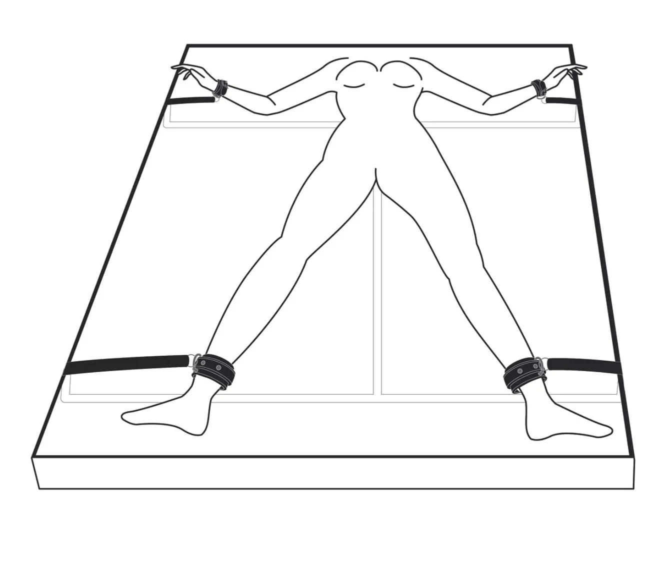 Bedroom Fantasies Silver Moon bed restraint set met verstelbare banden voor beginners