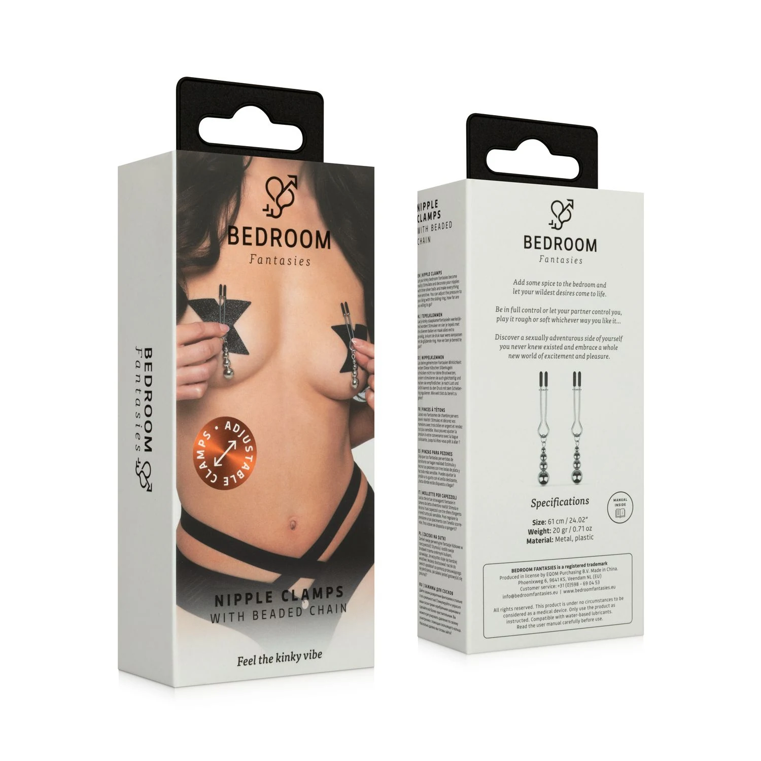 Bedroom Fantasies tepelklemmen zilver voor verkenning van genot