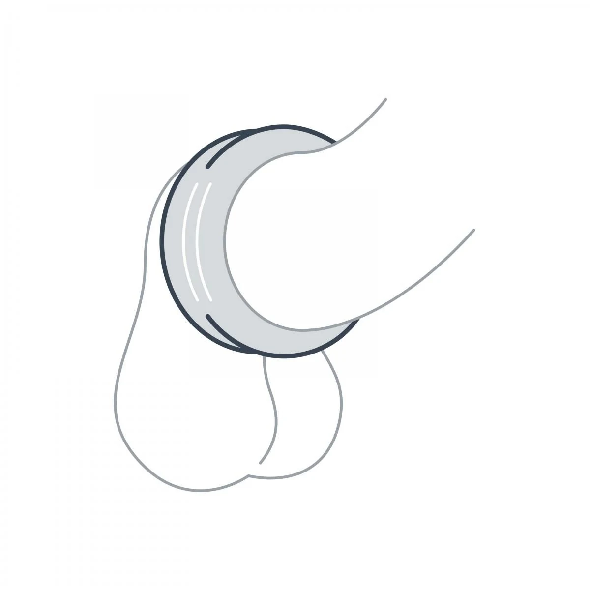 Grijze Boners cockring met dubbel design en stoere look