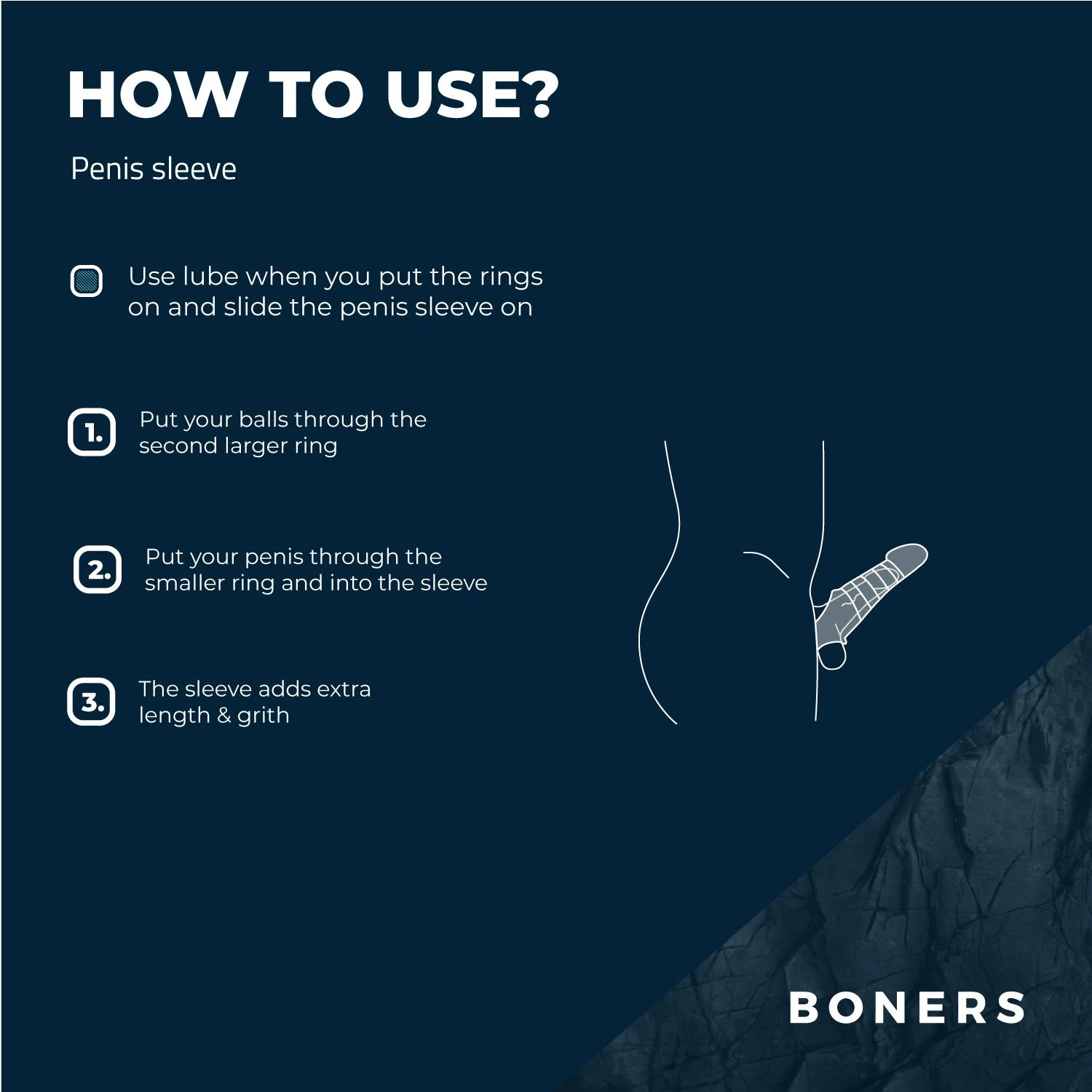 Transparante Boners sleeve met interne ribbels