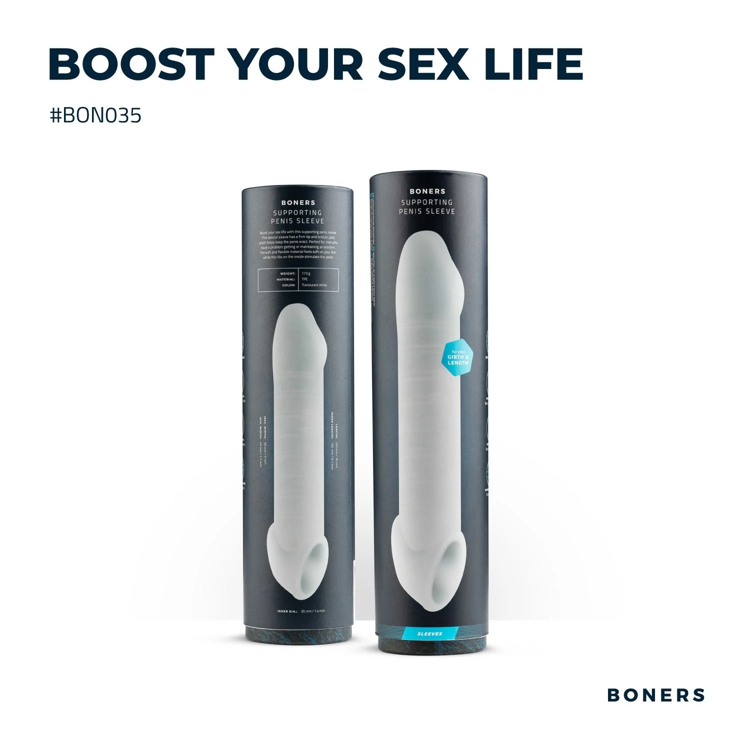 Boners sleeve met gladde externe structuur