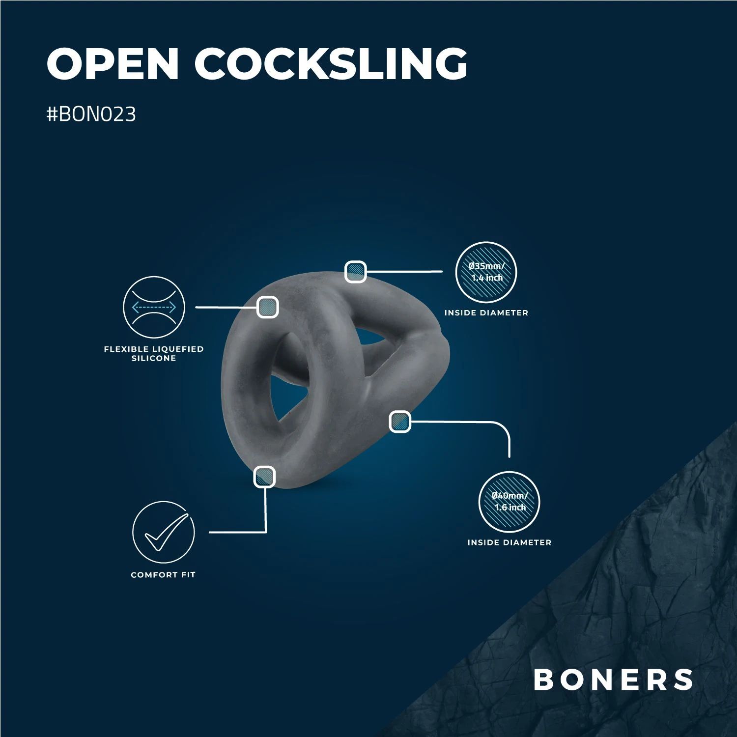 Boners Open Cocksling voor hem met extra brede ringen