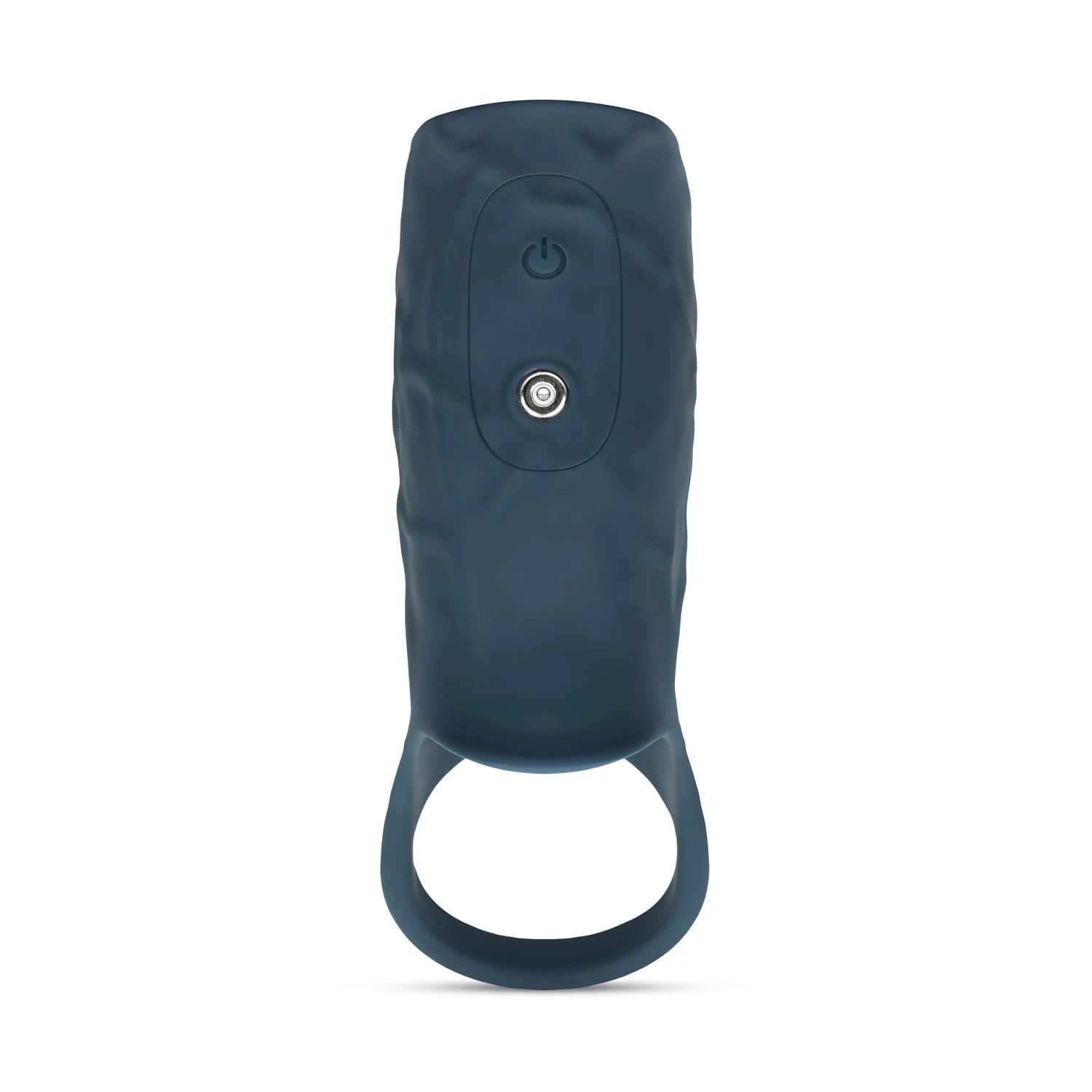 Blauwe vibrerende penis sleeve met geïntegreerde ballenring