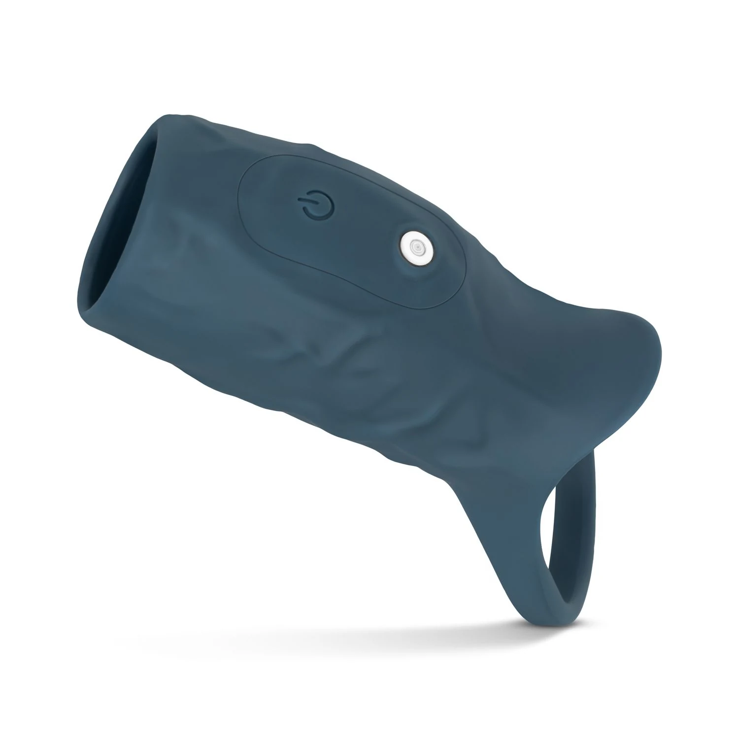 Boners penis sleeve blauw met pushbutton bediening