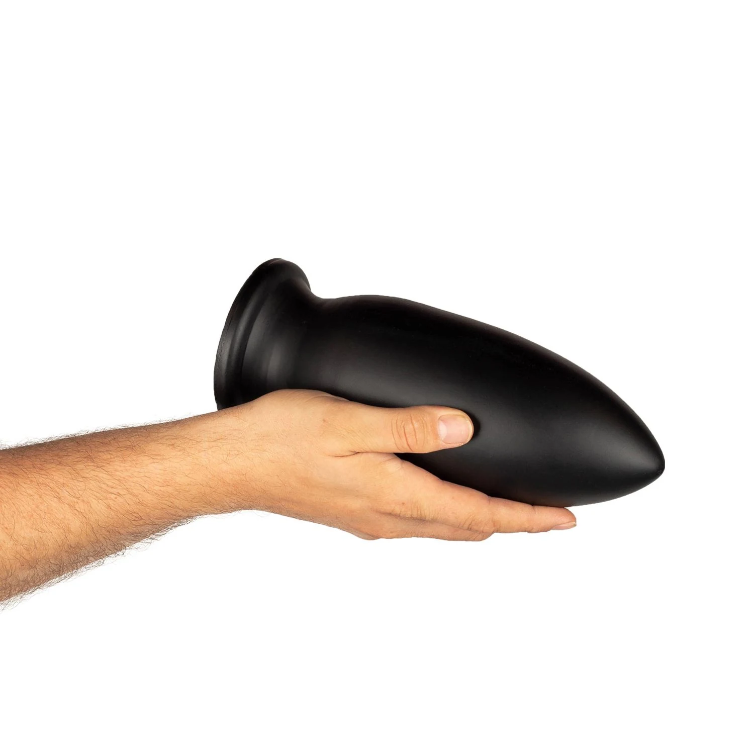 Zwarte BUTTR Yellow Dog Butt Plug van PVC, zeer groot formaat voor expertgebruik