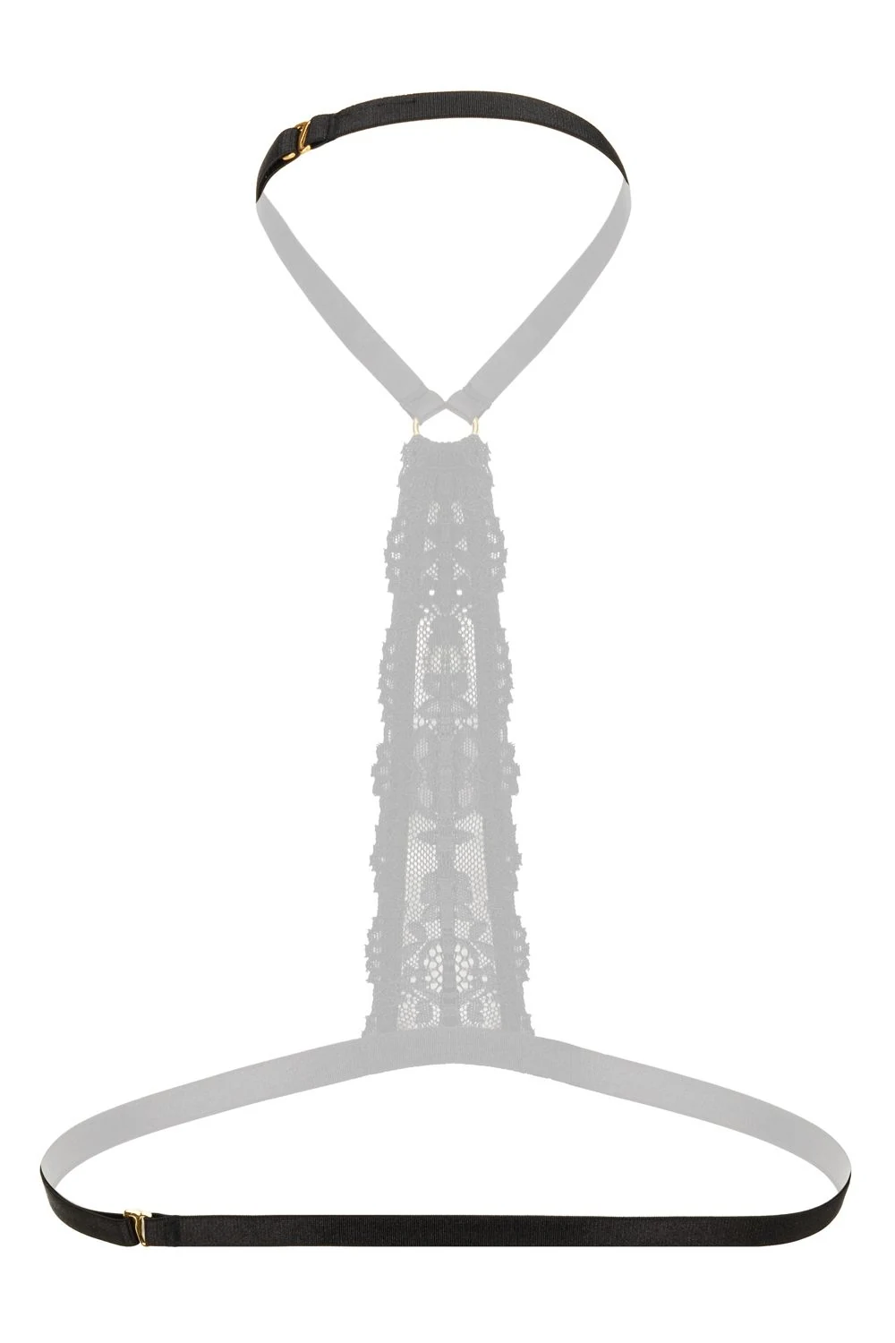 Christine Evening Kiss harness bralette zwart met goudkleurige accessoires