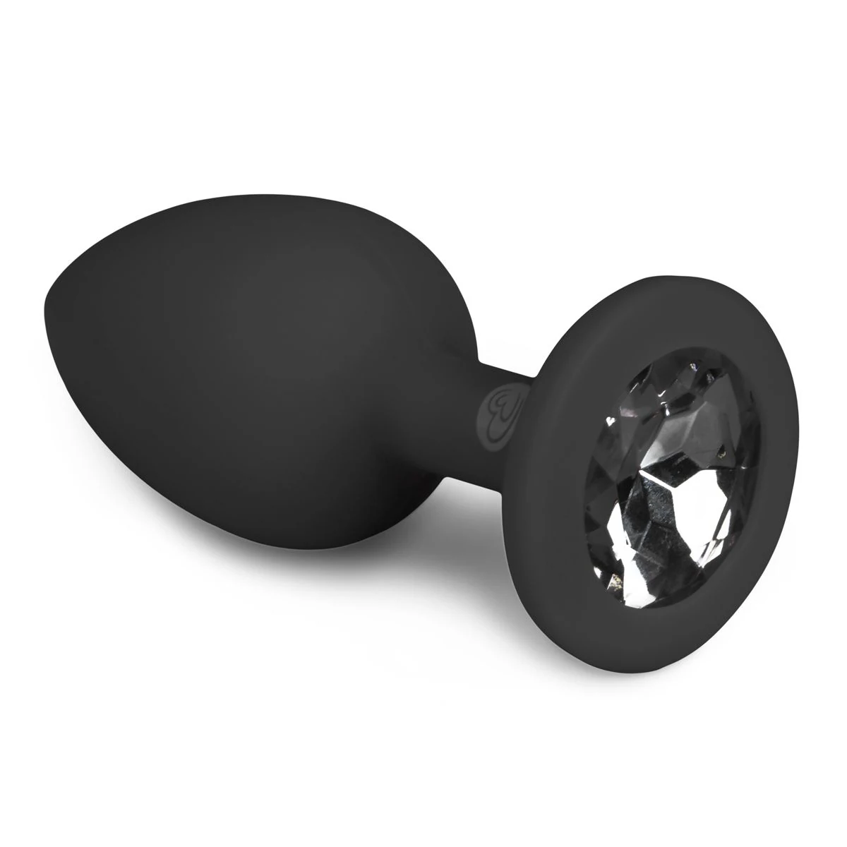 Diamond Plug Klein zwart van Easytoys Anal Collection, siliconen buttplug met siersteen