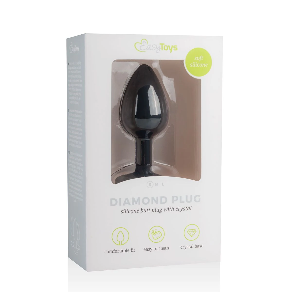 Diamond Plug Klein zwart unisex buttplug met maximale diameter 28 mm