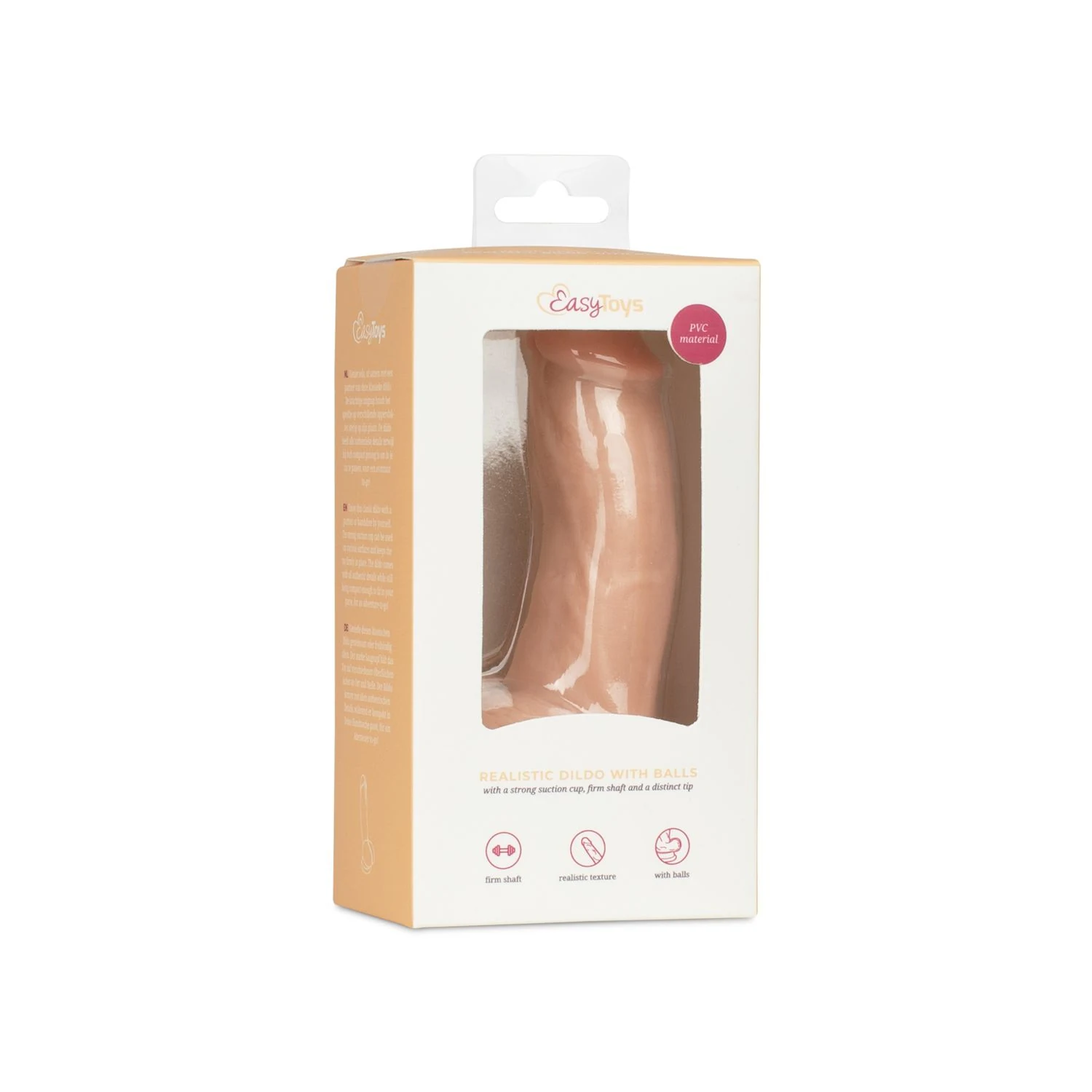 Easytoys Dildo Collection dildo met ballen 12 cm beige geschikt voor strap-on