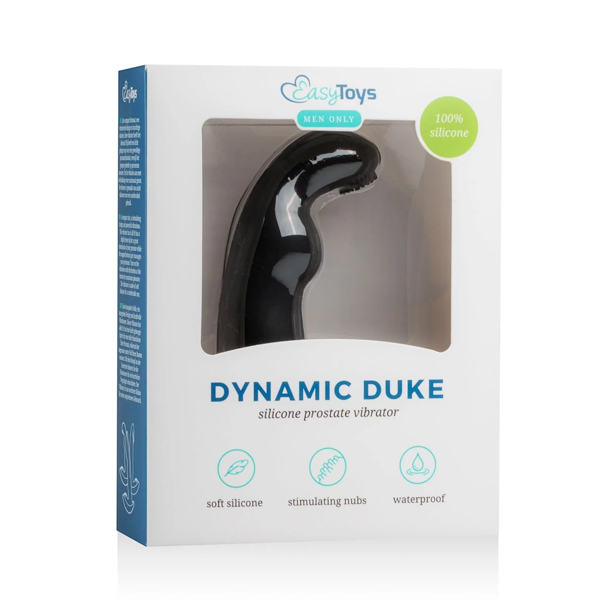 Dynamic Duke prostaat vibrator 100 mm zwart spatwaterdicht