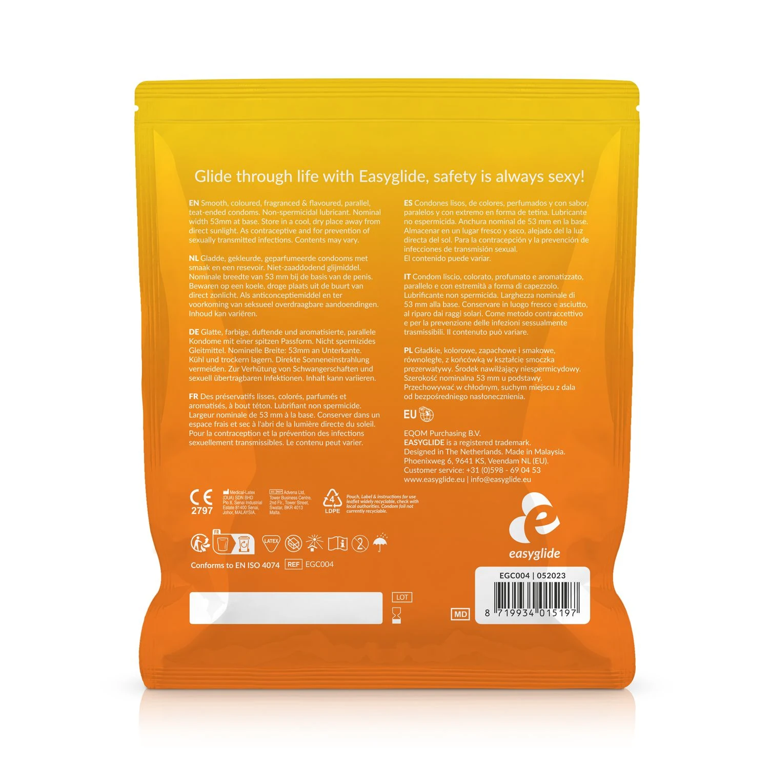 EasyGlide condooms met diverse fruitsmaakjes, 40 stuks