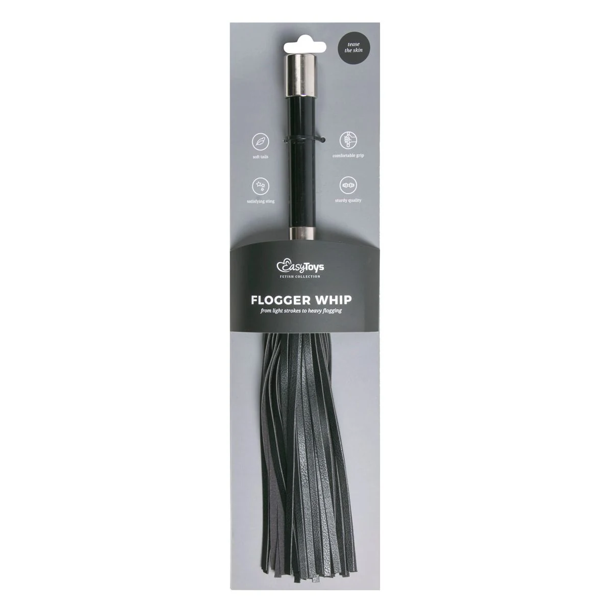 Easytoys Fetish flogger van kunstleer, ABS en aluminium, unisex