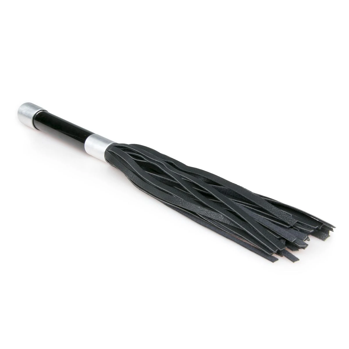Zwarte Easytoys Fetish flogger van 380 mm met metalen uiteinden