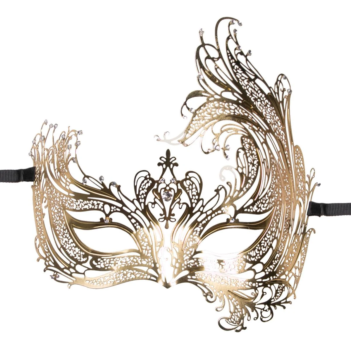 Easytoys Fetish open Venetiaans masker goudkleurig van ijzer met sierlijke details