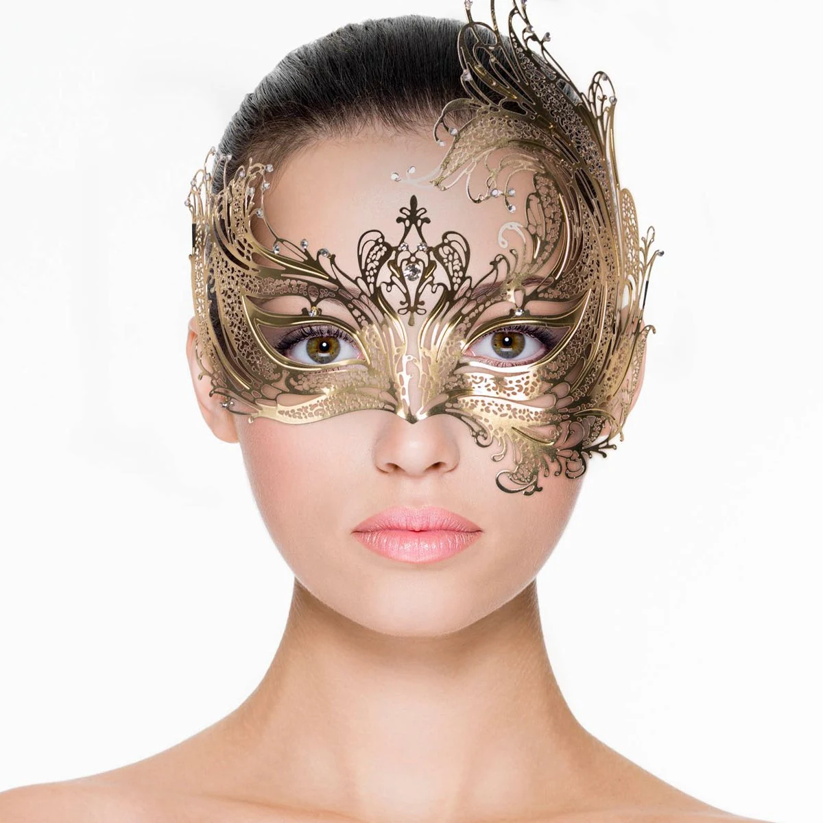 Open Venetiaans masker goud van Easytoys Fetish Collection, unisex oogmasker