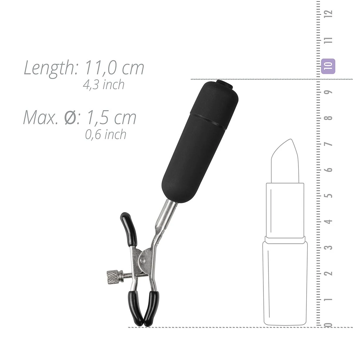 Easytoys Fetish tepelklemmen met 10 vibratiestanden en batterijen
