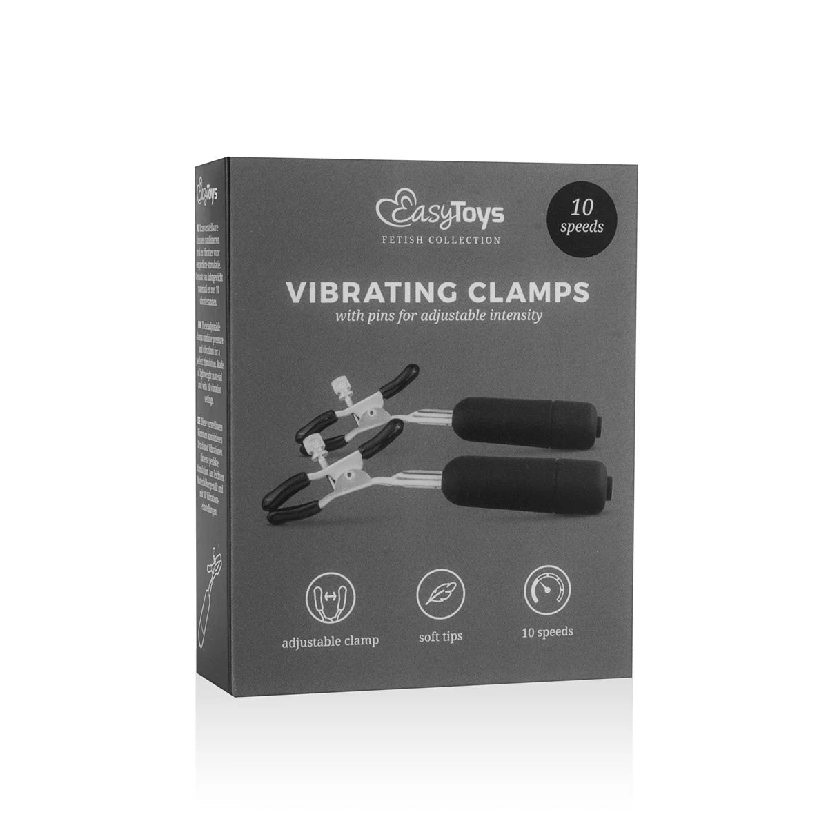 Unisex BDSM tepelklemmen met bullet vibrator van metaal