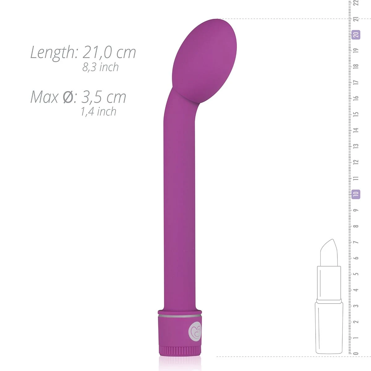 Paarse vibrator met variërende trillingen en draaiknop