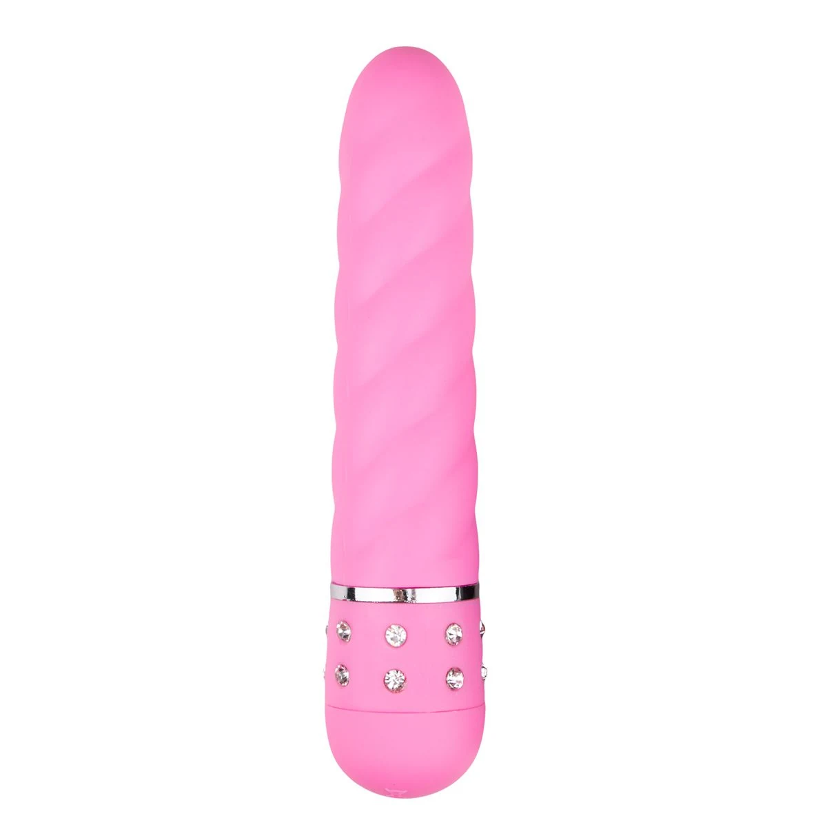 Easytoys Mini Vibrator Gedraaid roze met golvende structuur en compact formaat