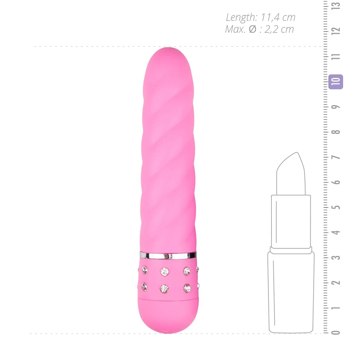 Easytoys mini vibrator roze van ABS, 114 mm lang en spatwaterdicht