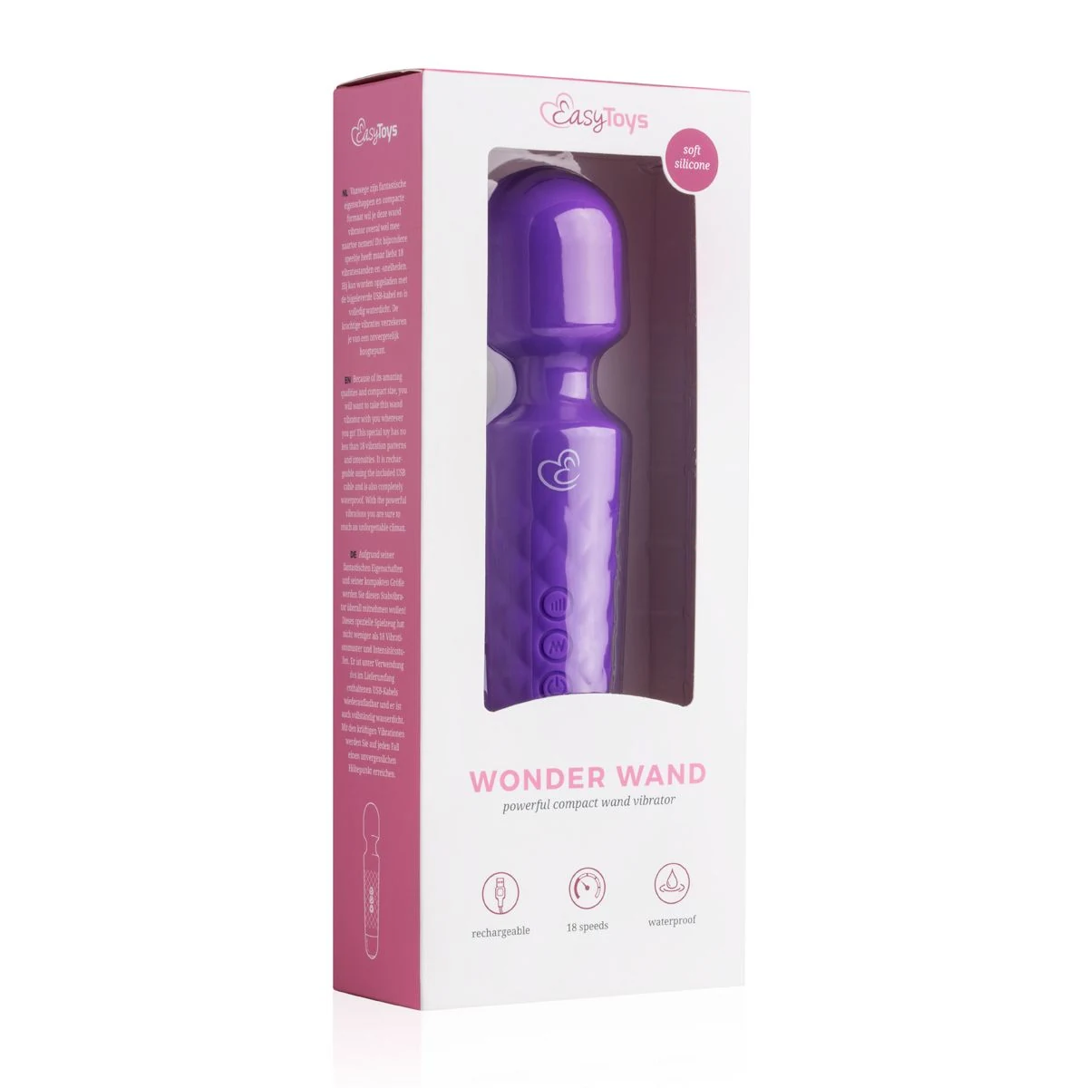 Waterproof EasyToys Mini Wand Vibrator Paars voor clitorisstimulatie