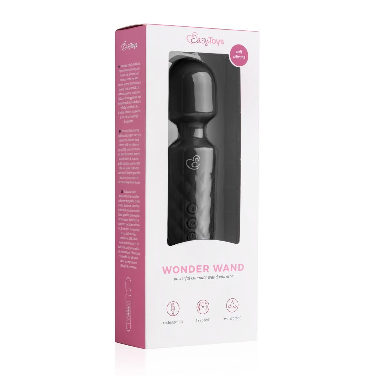 EasyToys Mini Wand Vibrator van ABS, siliconen en metaal