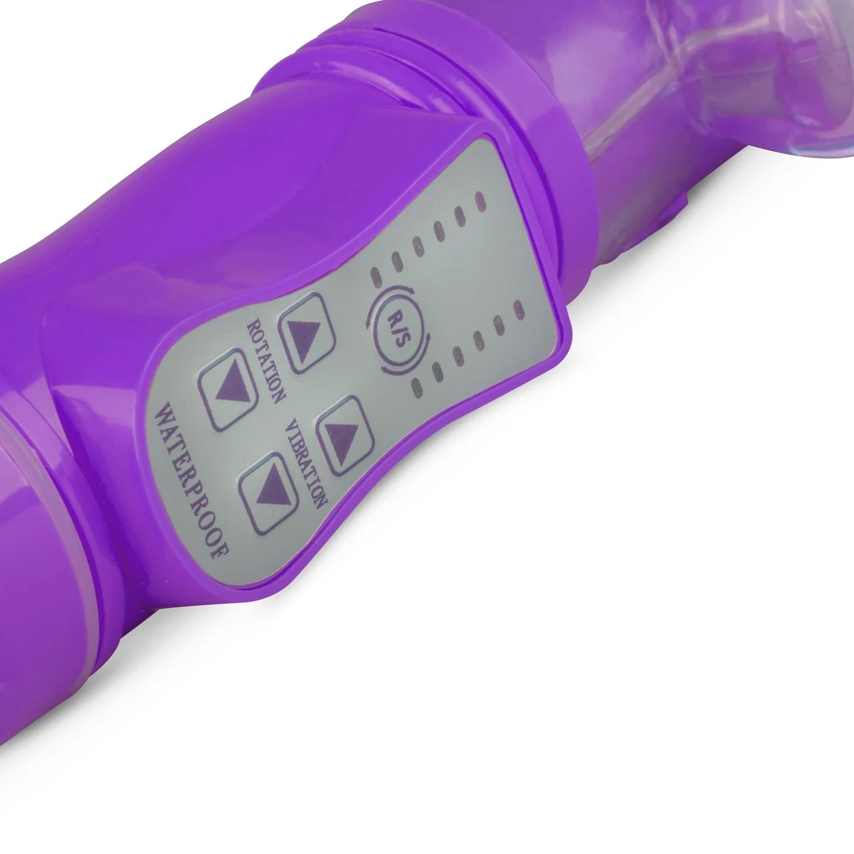 Paarse rabbit vibrator met 6 vibratiestanden en 6 rotatiestanden