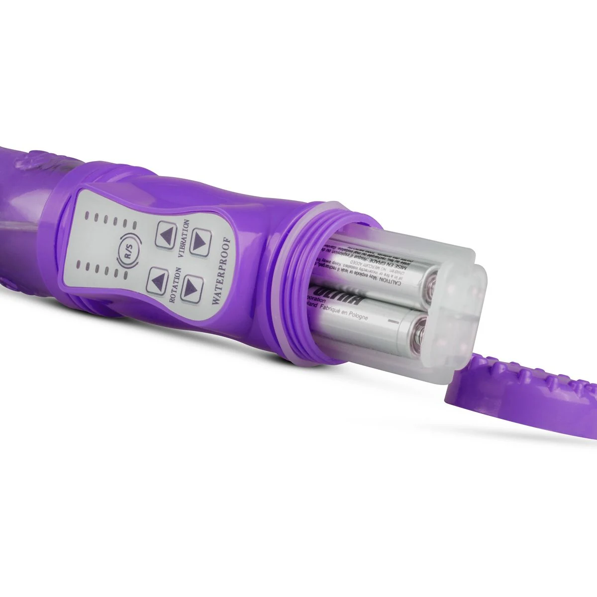 Stotende rabbit vibrator met roterende kralen en stotende top