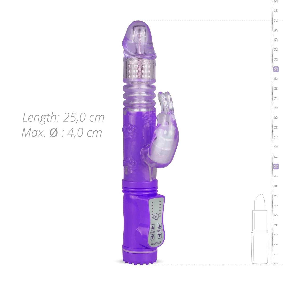 Spatwaterdichte stotende rabbit vibrator paars met standaard pulsatie