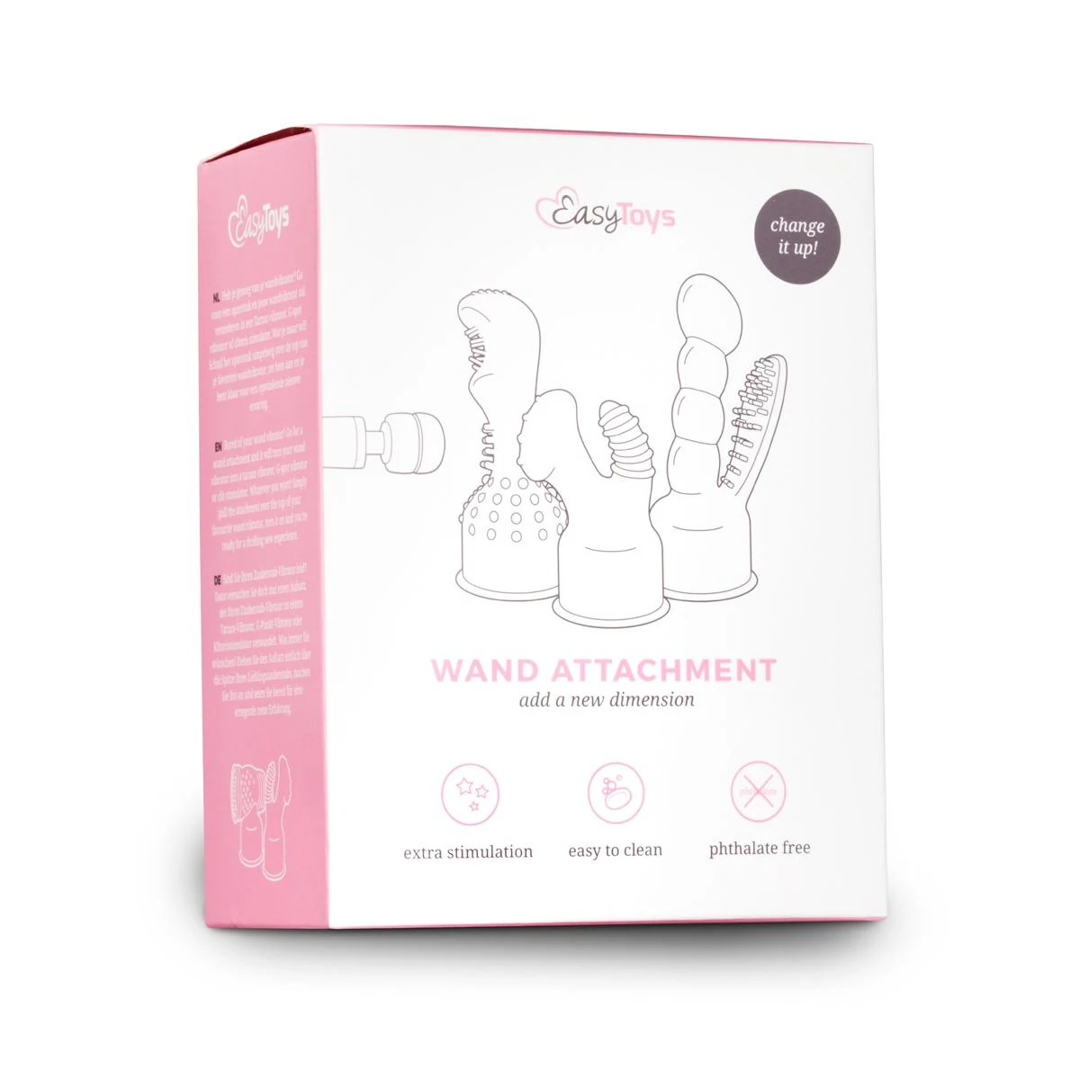 Transparant masturbator opzetstuk voor wand vibrator met stimulerende noppen