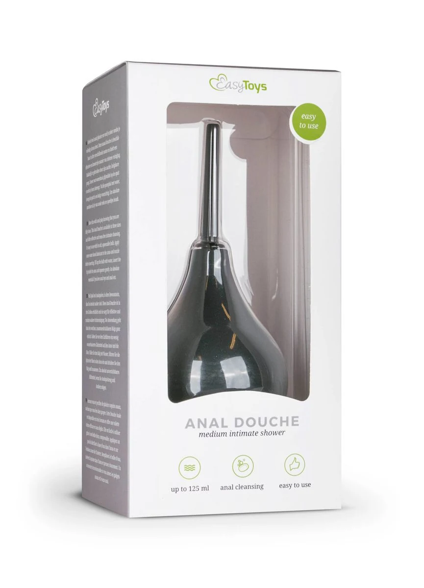 Zwarte anaal douche van Easytoys Anal Collection met 125 ml flacon