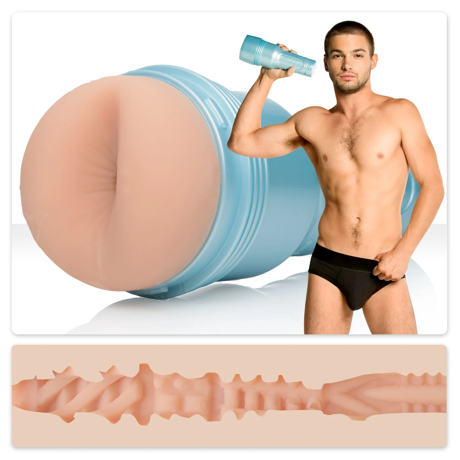 Fleshjack Boys Johnny Rapid Man Cave masturbator met anusopening en discrete behuizing