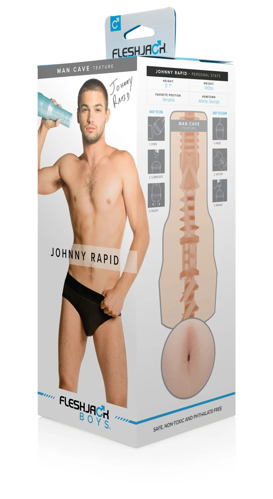 Fleshjack Boys Johnny Rapid Man Cave met instelbaar vacuüm via achterdop