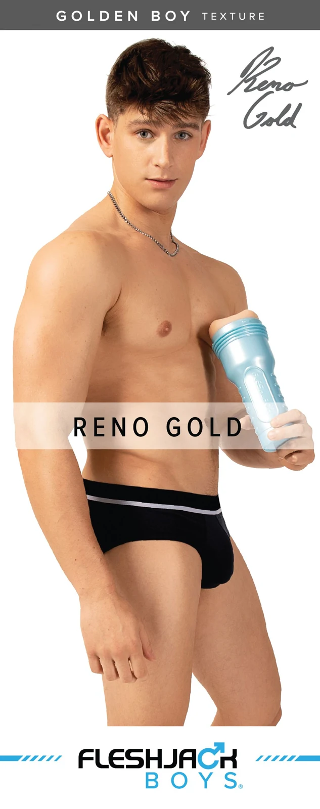 Fleshlight Fleshjack Boys Reno Gold Golden Boy discrete masturbator