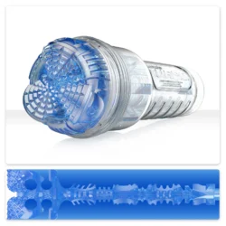 Fleshlight Turbo Core Ice transparante masturbator met blauwe behuizing