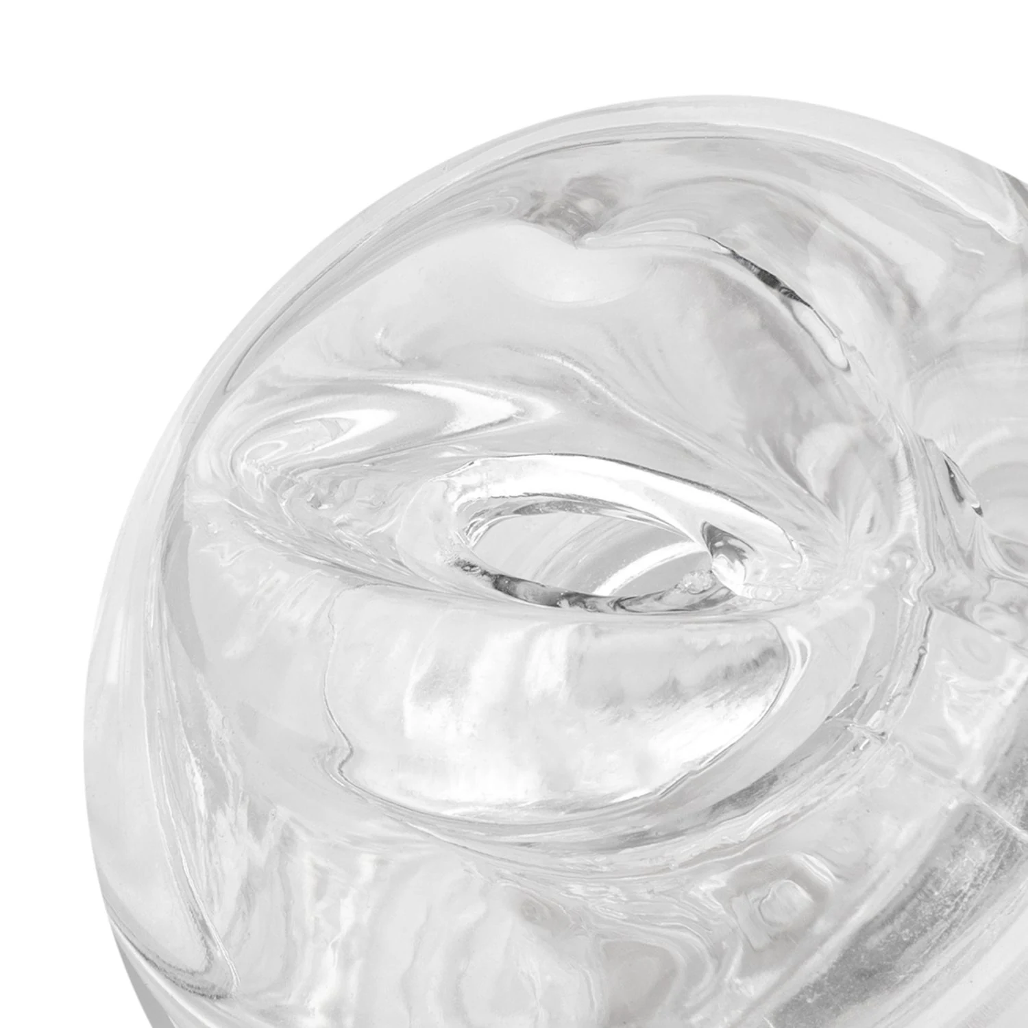 Compacte transparante dubbelzijdige masturbator met stimulerende sleeve