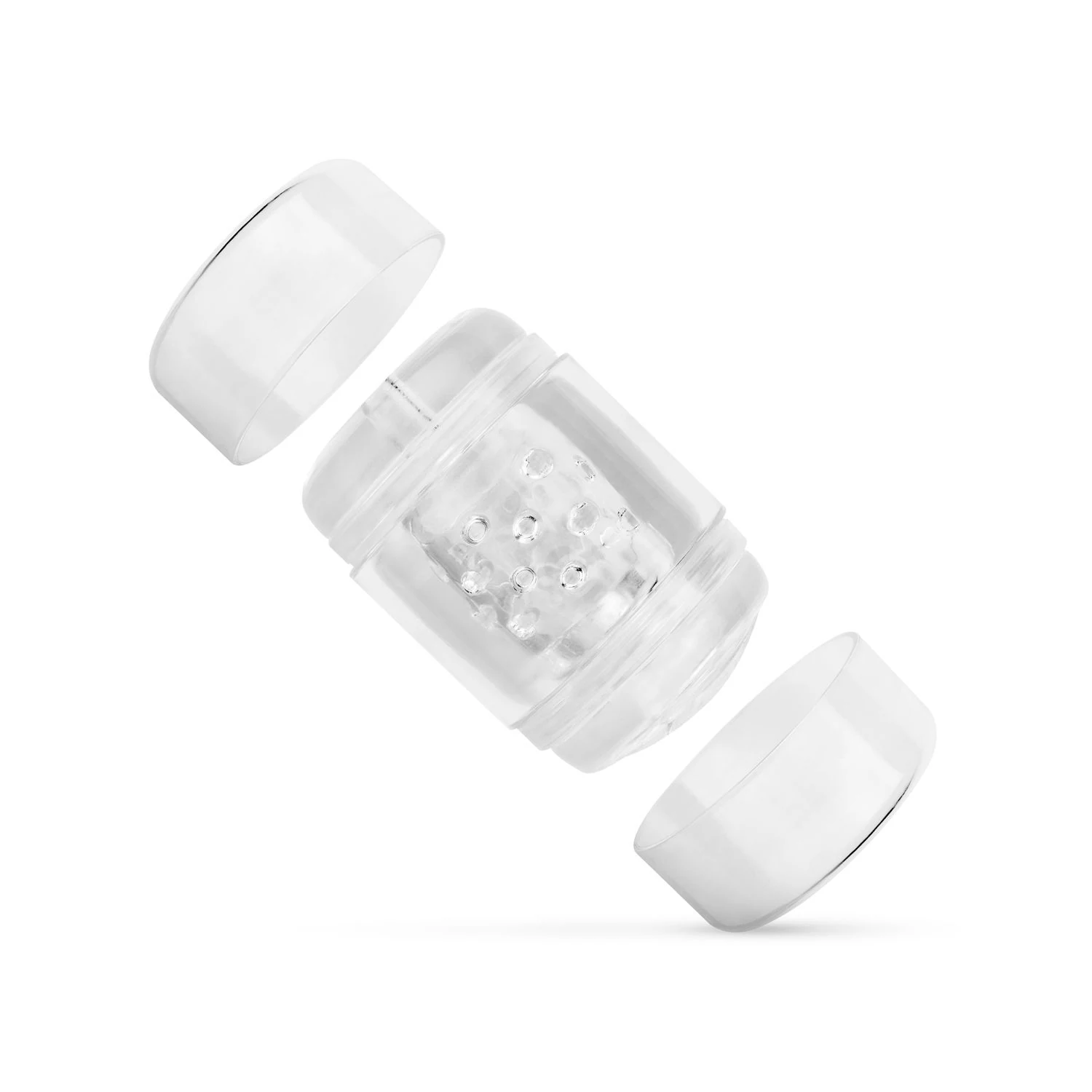 FPPR016 dubbelzijdige masturbator voor penisstimulatie, transparant